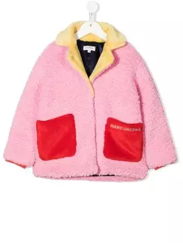 Marc Jacobs Kids фактурное пальто в стиле колор-блок, розовый