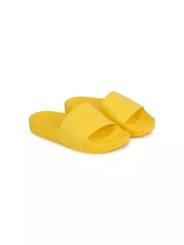 Marc Jacobs Kids фактурные шлепанцы с тисненым логотипом, желтый