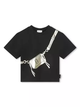 Marc Jacobs Kids футболка с эффектом тромплей, черный