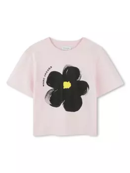Marc Jacobs Kids футболка с цветочным принтом, розовый