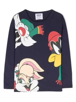 Marc Jacobs Kids футболка с длинными рукавами из коллаборации с Looney Tunes, синий