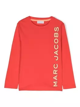 Marc Jacobs Kids футболка с длинными рукавами и логотипом, красный