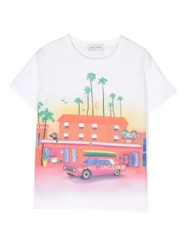 Marc Jacobs Kids футболка с графичным принтом, белый