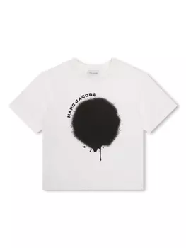 Marc Jacobs Kids футболка с логотипом, белый