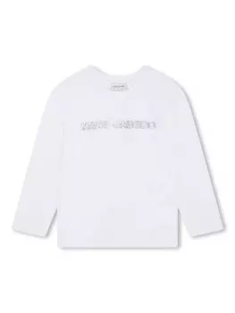 Marc Jacobs Kids футболка с логотипом, белый