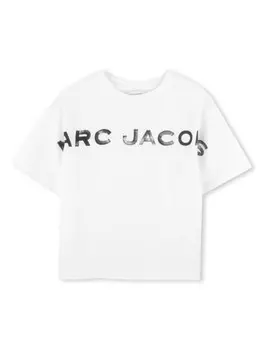 Marc Jacobs Kids футболка с логотипом, белый