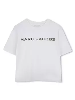Marc Jacobs Kids футболка с логотипом, белый