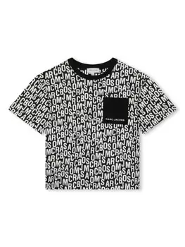 Marc Jacobs Kids футболка с логотипом, черный
