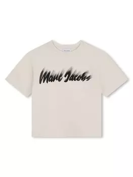Marc Jacobs Kids футболка с логотипом, нейтральный цвет