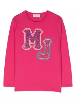 Marc Jacobs Kids футболка с монограммой, розовый