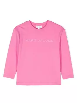 Marc Jacobs Kids футболка с прорезиненным логотипом, розовый