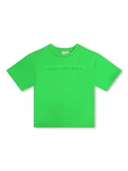 Marc Jacobs Kids футболка с вышитым логотипом, зеленый