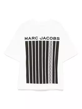 Marc Jacobs Kids футболка с вышитым логотипом, белый