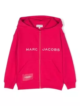 Marc Jacobs Kids худи на молнии с логотипом, розовый