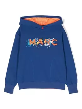 Marc Jacobs Kids худи с вышитым логотипом, синий