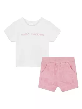 Marc Jacobs Kids комплект из футболки и шортов с логотипом, розовый