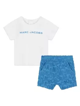 Marc Jacobs Kids комплект из футболки и шортов с логотипом, синий