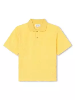 Marc Jacobs Kids махровая рубашка поло с тисненым логотипом, желтый