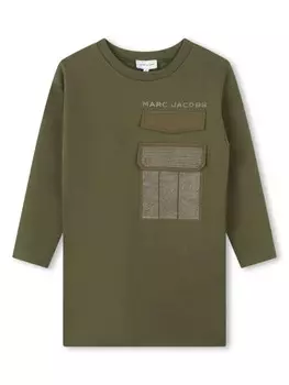 Marc Jacobs Kids платье с длинными рукавами, зеленый