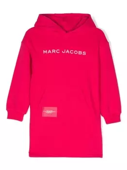 Marc Jacobs Kids платье с капюшоном и логотипом, розовый