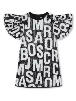 Marc Jacobs Kids платье с логотипом и пайетками, черный