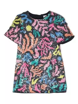 Marc Jacobs Kids платье с пайетками и принтом, синий