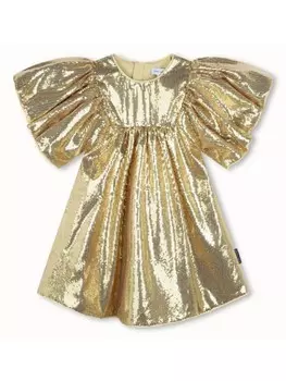 Marc Jacobs Kids платье с пайетками, золотистый