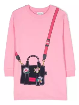 Marc Jacobs Kids платье-свитер с графичным принтом, розовый