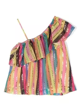 Marc Jacobs Kids полосатая блузка с логотипом, розовый