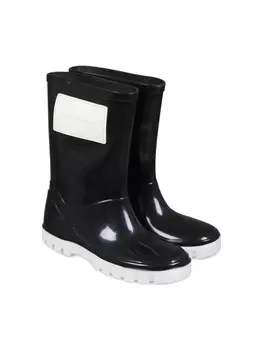 Marc Jacobs Kids сапоги резиновые с логотипом-аппликацией, черный