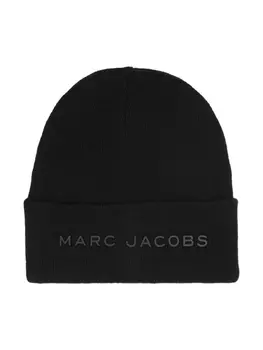 Marc Jacobs Kids шапка бини в рубчик с логотипом, черный