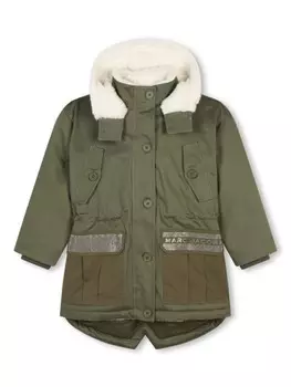 Marc Jacobs Kids шуба из искусственного меха с капюшоном, зеленый