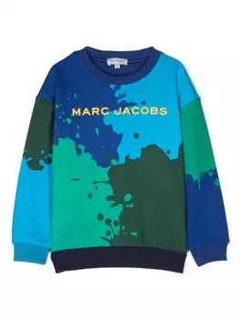 Marc Jacobs Kids толстовка с эффектом разбрызганной краски, синий