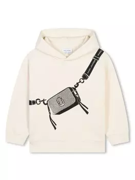 Marc Jacobs Kids толстовка с капюшоном и принтом Snapshot Bag, нейтральный цвет