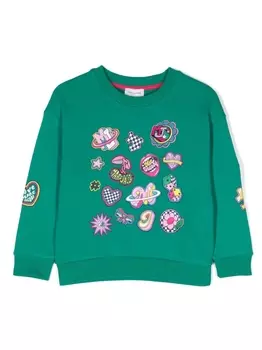 Marc Jacobs Kids толстовка с нашивкой-логотипом, зеленый