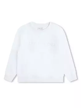 Marc Jacobs Kids толстовка с тисненым логотипом, белый