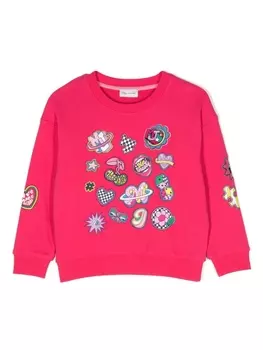 Marc Jacobs Kids толстовка с вышивкой, розовый