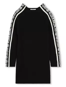 Marc Jacobs Kids трикотажное платье с вышитым логотипом, черный