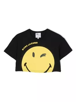 Marc Jacobs Kids укороченный топ из коллаборации со Smiley Word, черный