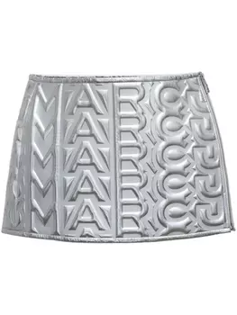 Marc Jacobs кожаная мини-юбка Puffy, серебристый