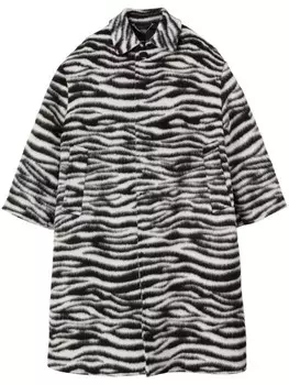 Marc Jacobs пальто с начесом под зебру, черный