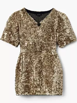Marc Jacobs платье мини с пайетками, золотой
