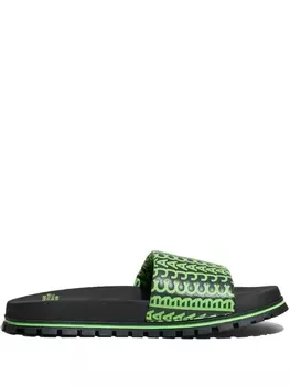Marc Jacobs шлепанцы The Slide с тисненым логотипом, зеленый