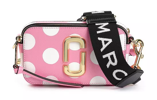 MARC JACOBS Сумка-мессенджер Snapshot из коровьей кожи, через плечо, небольшого размера, женская, розового, конфетного цвета