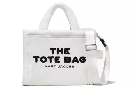 MARC JACOBS Сумка-шоппер из махровой ткани, сумка-шоппер, сумка через плечо, сумка-тоут, женская белая Trumpets