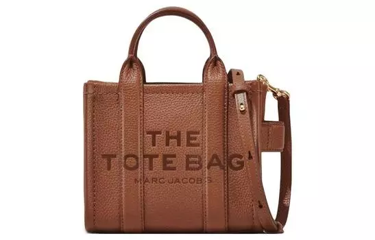 MARC JACOBS Сумка-шоппер из натуральной кожи, сумка-шоппер, сумка через плечо, мини-сумка женская коричневого цвета