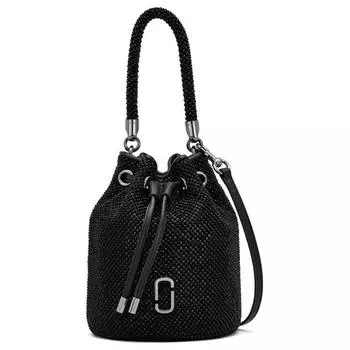 MARC JACOBS Сумка-ведро из стекла с алюминиевым напылением, сумка через плечо, мини-сумка женская, черная