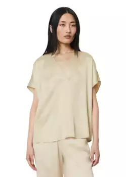 Marc O'Polo блузка с короткими рукавами "из LENZING ECOVERO", бежевый