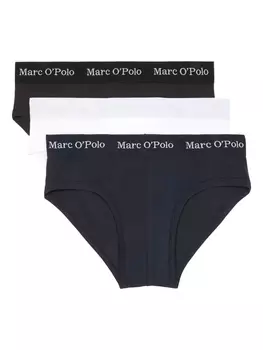 Marc O'Polo комплект из трех трусов-брифов с логотипом, черный