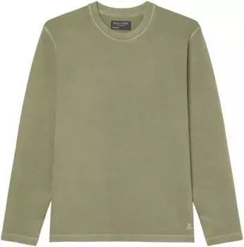 Marc O'Polo рубашка с длинными рукавами "Футболка, длинный рукав, круглый вырез, вышивка", оливковый